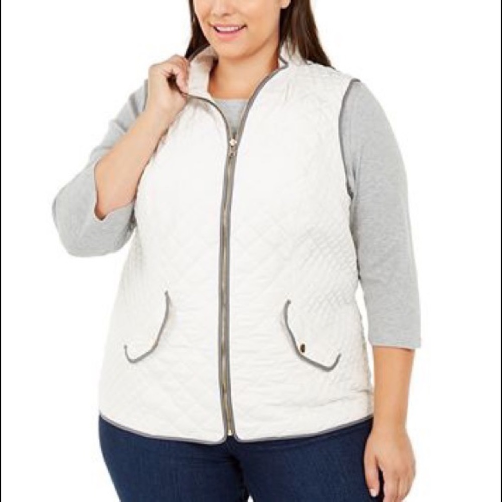 Charter Club White Vest, 0X, NWT